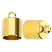 Stainless steel findings end cap &Oslash;10mm with loop Gold