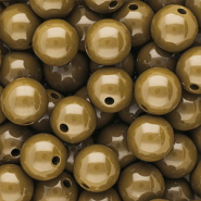 12 mm DQ acrylic beads shiny Wood Thrush Brown 17-1129 TCX