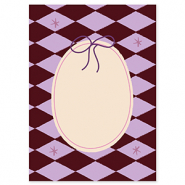 BY31&reg; Jewellery cards oval with bow Brown-Purple-Pink-Cr&eacute;me