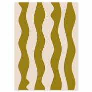 BY31&reg; Jewellery cards waves Olive Green-Cr&egrave;me