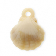 Acrylic charms shell Beige-Brown-White
