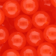 18 mm DQ&reg; acrylic beads shiny Vermillion Red