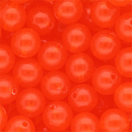 14 mm DQ&reg; acrylic beads shiny Vermillion Red
