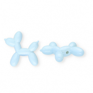 Acrylic beads shiny balloon&nbsp;dog Light Blue