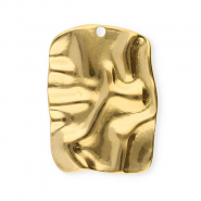 Stainless steel charms rectangle Gold