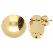 BY31&reg; Stainless Steel findings earrings&nbsp;/&nbsp;earpins round with loop Gold