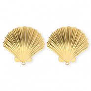BY31&reg; Stainless Steel findings earrings&nbsp;/&nbsp;earpins shell with loop Gold