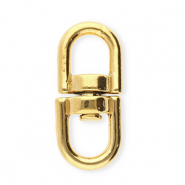 Stainless steel findings key chain oval Gold