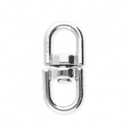 Stainless steel findings key chain oval Silver