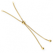 Stainless steel findings semi bracelet with smart bead stopper Gold
