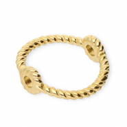Stainless steel findings closed ring with 2 loops 13mm Gold