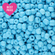 Glass seed beads 6/0 (4mm) Light Blue