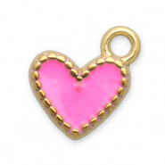 Stainless steel charms heart Gold-Pink