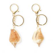 Keychain shell Light Brown-Gold