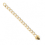 BY31® Stainless Steel findings extension chain set heart Silver