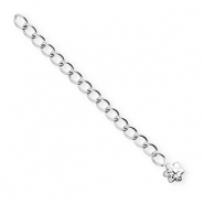 BY31® Stainless Steel findings extension chain set flower Silver