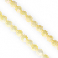 Round top faceted beads 6mm Yellow-AB Coating