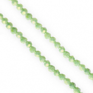 Round top faceted beads 4mm Light Green-AB Coating