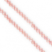 Top faceted beads 4x3mm disc Salmon Pink-AB Coating