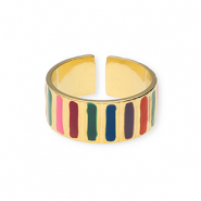 Stainless steel rings Gold-Multicolour