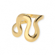 Stainless steel rings wavy Gold