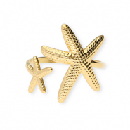 Stainless steel rings starfish Gold