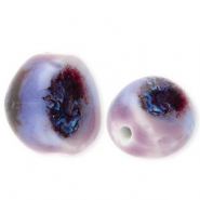 Beads ceramic irregular Purple-Blue-Port Red