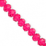 Top faceted beads 12x9mm disc Cherry Pink