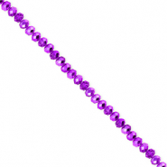 Top faceted beads 3x2mm disc Dark Purple-Pearl Shine Coating