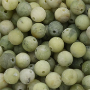 Natural stone beads Serpentine 6mm matt Olive Green
