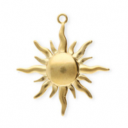 Stainless steel charms sun Gold