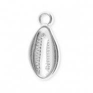 Stainless steel charms cowrie Silver