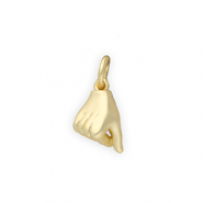 Brass TQ metal charms "I love you" Gold