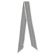 Bandana scarf with continuous line White-Black