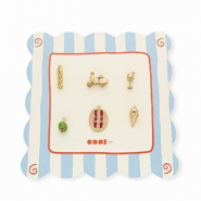 BY31&reg; Eco-brass metal charms assorted value pack (6 pcs) Gold-Olive Green-Light Pink-Red