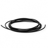 DQ leather round 1mm Black