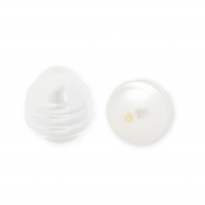 Imitation freshwater pearls egg-shaped White