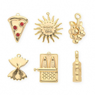 BY31&reg; Eco-brass metal charms assorted value pack (6 pcs) Gold-red
