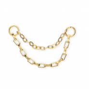 BY31&reg; Stainless steel duo layer box chain charms / connector Gold