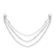 BY31&reg; Stainless steel triple layer belcher chain charms / connector Silver