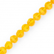 Round top faceted beads 10 mm Orange