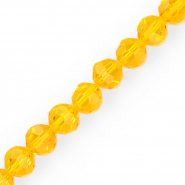 Round top faceted beads 12 mm Orange