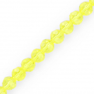Round top faceted beads 10 mm Yellow