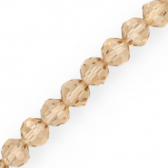 Round top faceted beads 10 mm Latte Beige