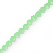 Round top faceted beads 6 mm Mint Green