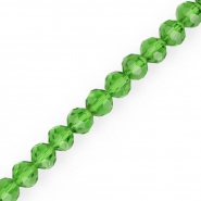 Round top faceted beads 8 mm Grass Green