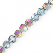 Round top faceted beads 16 mm Silver-AB Coating