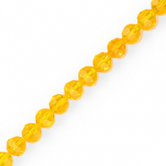 Round top faceted beads 8 mm Orange