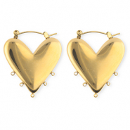 BY31&reg; Stainless Steel findings earrings&nbsp;/&nbsp;creoles heart with 5 loops Gold