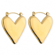 BY31&reg; Stainless steel earrings / creoles heart Gold